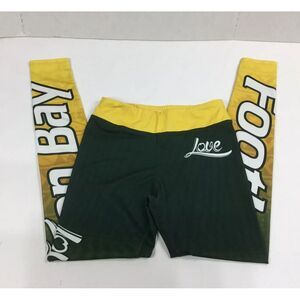 Green Bay Football‎ Logo Leggings Xlusion Clothing Womens Green Yellow Size S